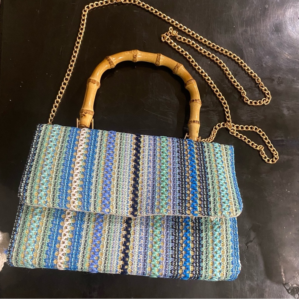 HAUTE HIPPIE CROSSBODY WOVEN EMBROIDERED BAG NWOT